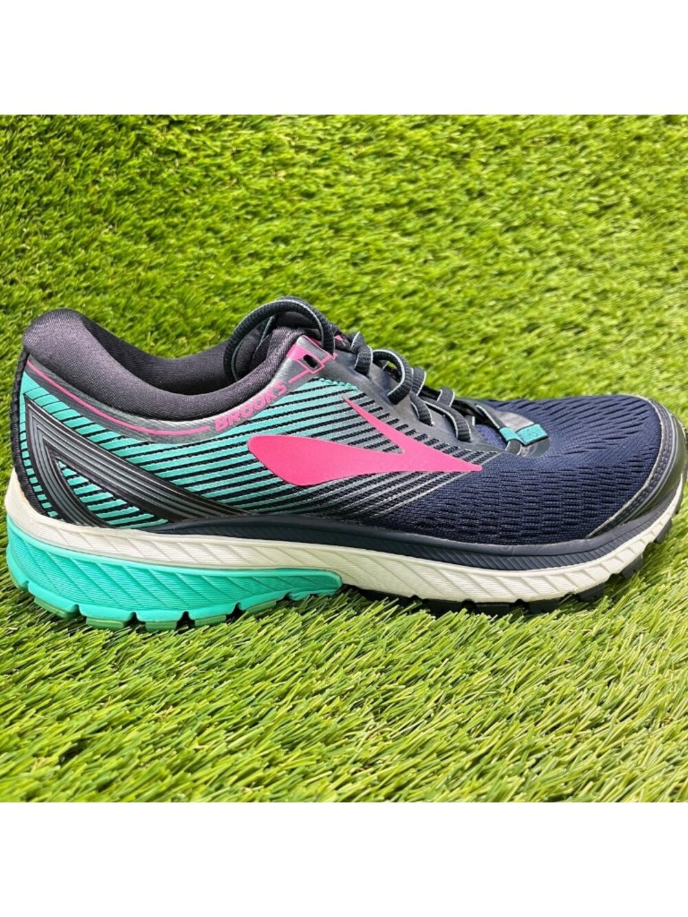 Brooks Ghost 10 Womens Size 9 Blue White Athletic Running Walking Shoes Sneakers